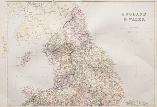 Railway Map of the British Isles
Exhibiting all the Railways and Canals in
England, Scotland & Ireland  1854-1862